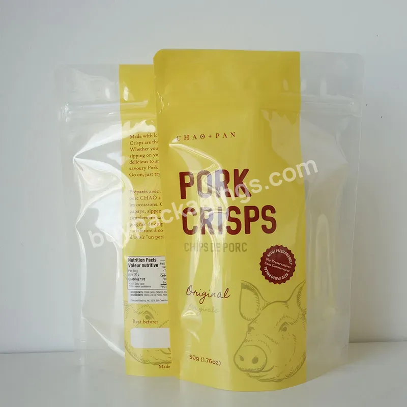 Custom Printing Meat Packaging Bags Custom Beef Jerky Pork Floss Stand Up Pouches Bags Food Packaging Bags With Window Zipper