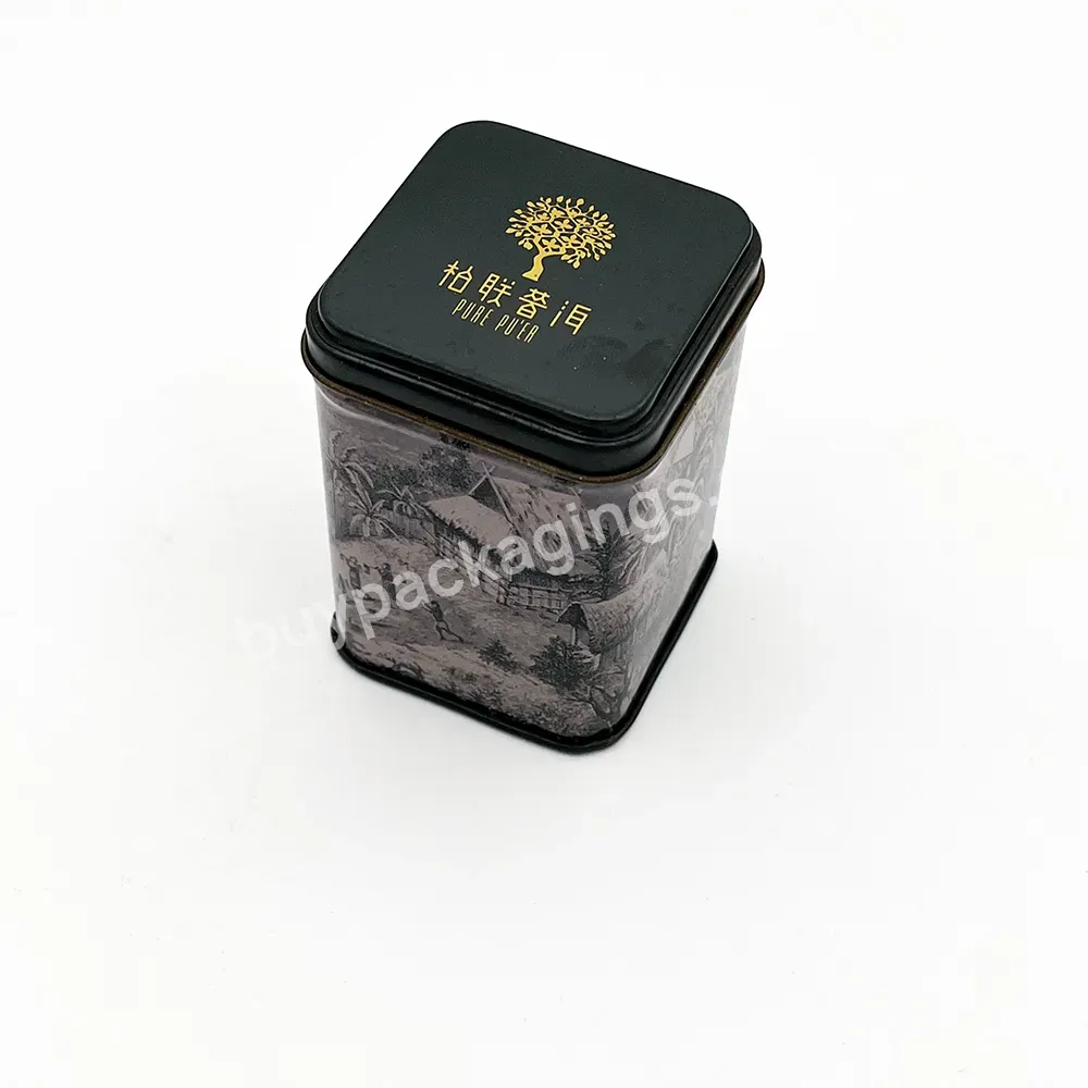 Custom Printing Mini Square Food Grade Tea Tin Box