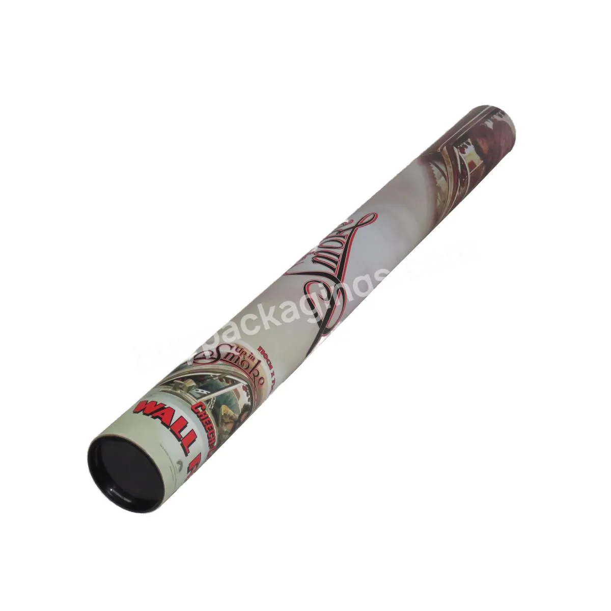 Custom printing paper long tube boxes for wall flag packaging with two lids