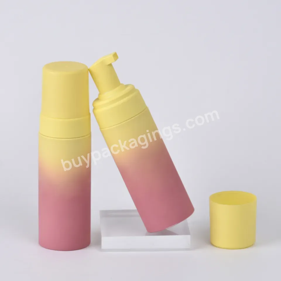 Custom Printing Pet Plastic Gradient Skincare Cosmetic Packaging Soft Touch Liquid Soap Foam Pump Bottle