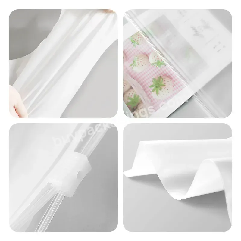 Custom Printing Pla Cpe Eva Frosted Zipper Plastic Bag Slider For Clothing Apparel Packaging