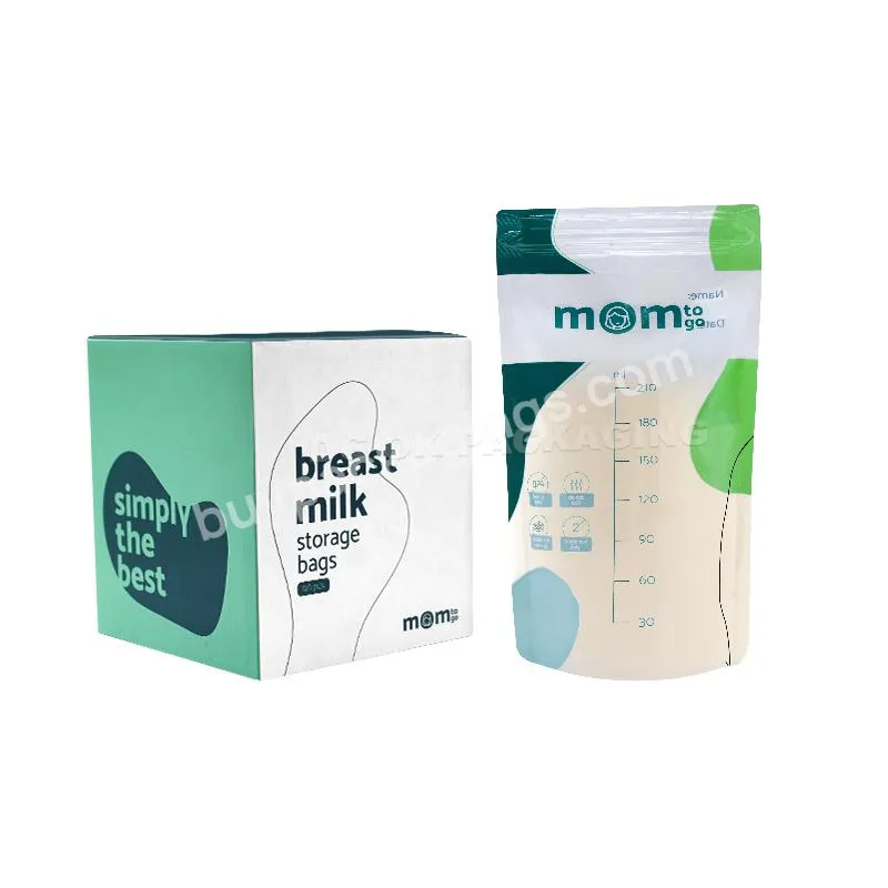 Custom Printing Plastic Breast Milk Bag Food Grade 200ml Bpa Free Mother Ink Temperature Indication Breast Milk Storage Bag