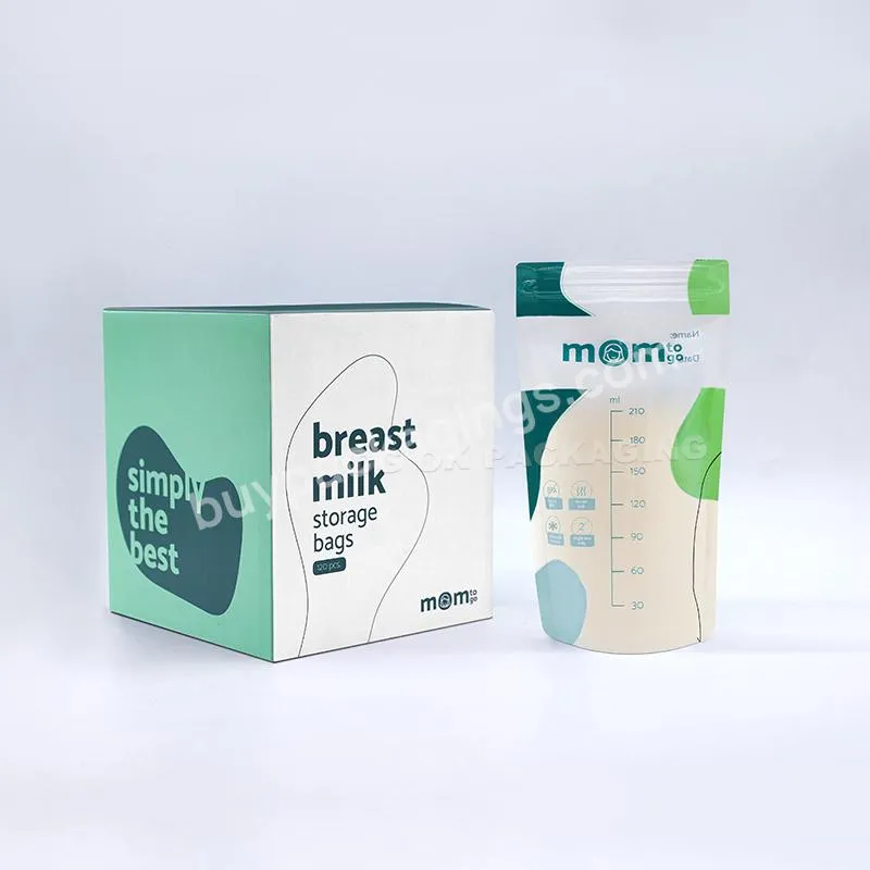Custom Printing Plastic Breast Milk Bag Food Grade 200ml Bpa Free Mother Ink Temperature Indication Breast Milk Storage Bag