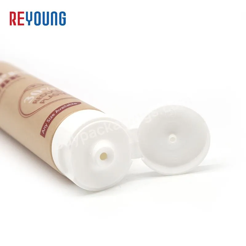 Custom Printing Recyclable Bio Empty Body Cream Facial Cleanser Toothpaste Cosmetic Squeeze Kraft Plastic Soft Packaging Tube