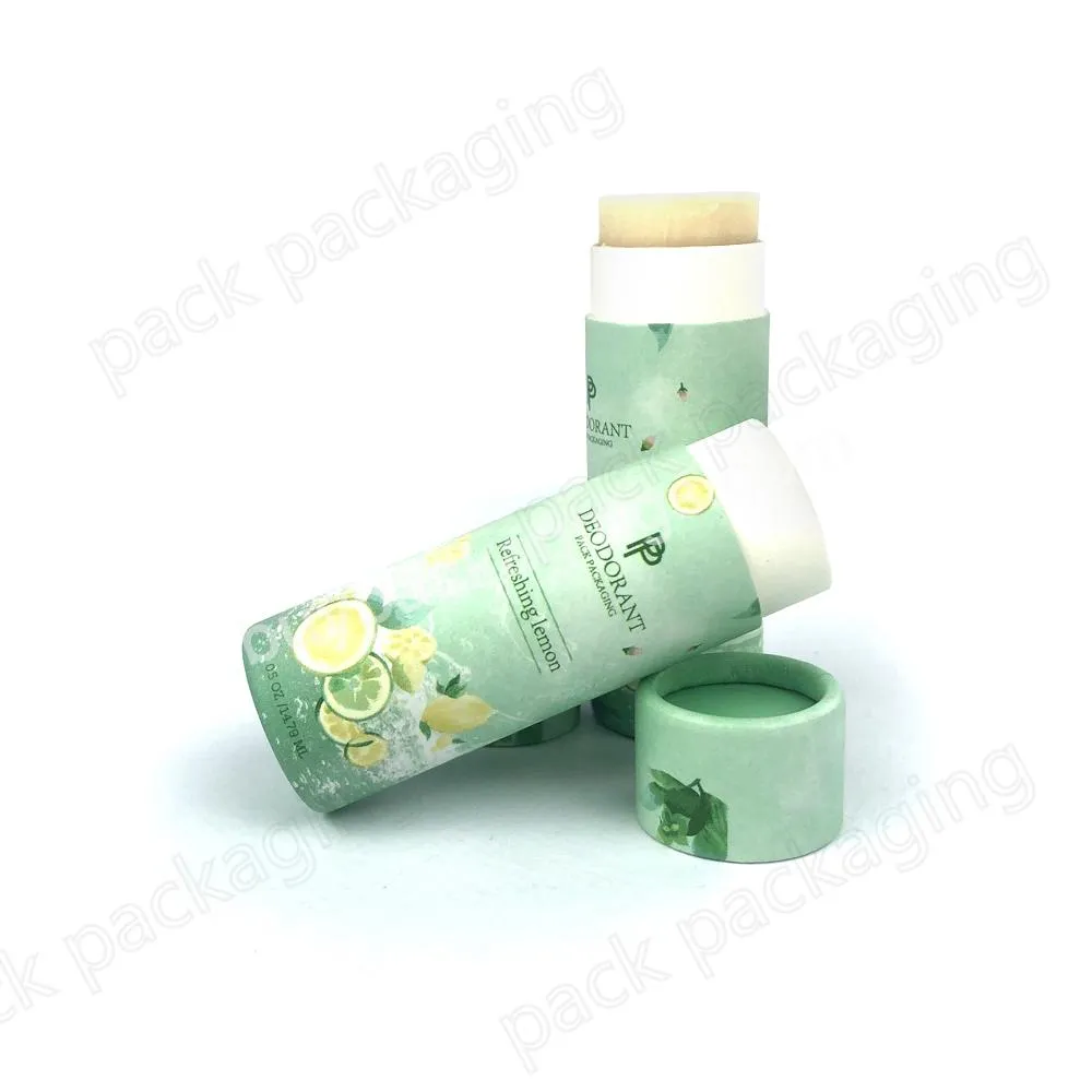 Custom Printing Recycle Lip Balm Container Push Up Paper Tube For Deodorant Stick Packaging