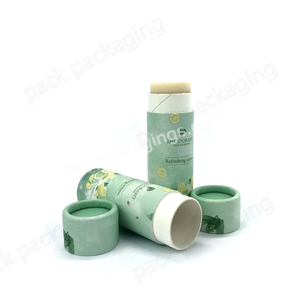 Custom Printing Recycle Lip Balm Container Push Up Paper Tube For Deodorant Stick Packaging