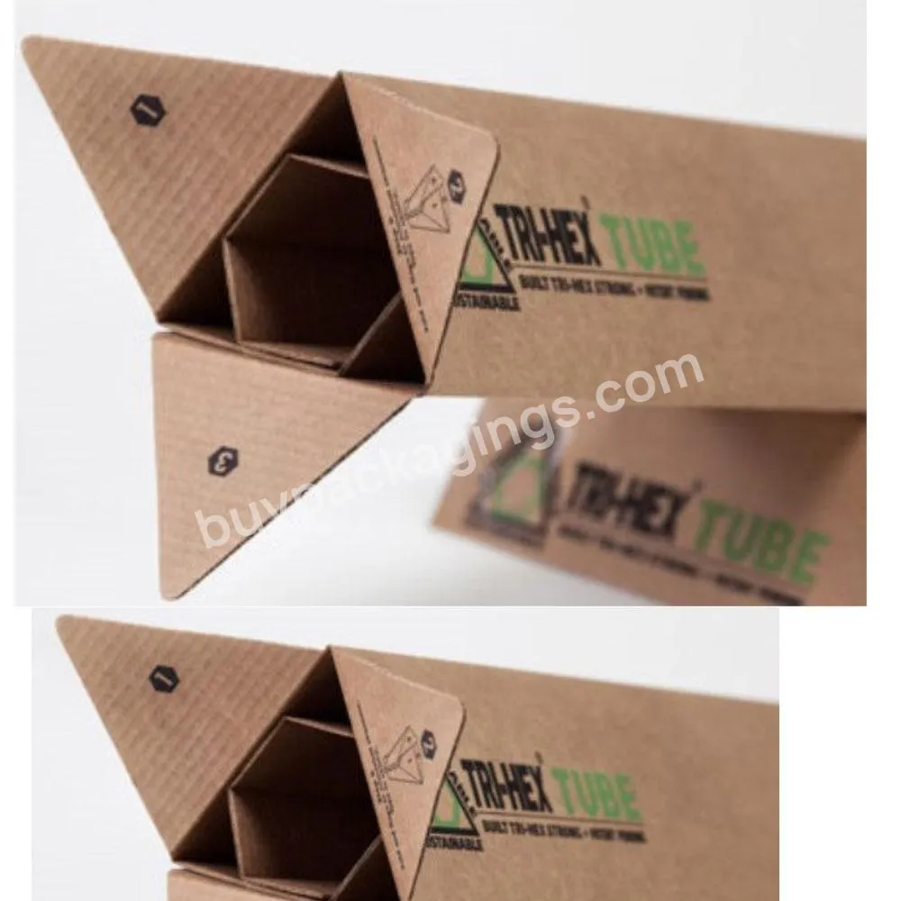 Custom printing Recycled Corrugated kraft Cardboard paper Triangle Mailing shipping Tubes