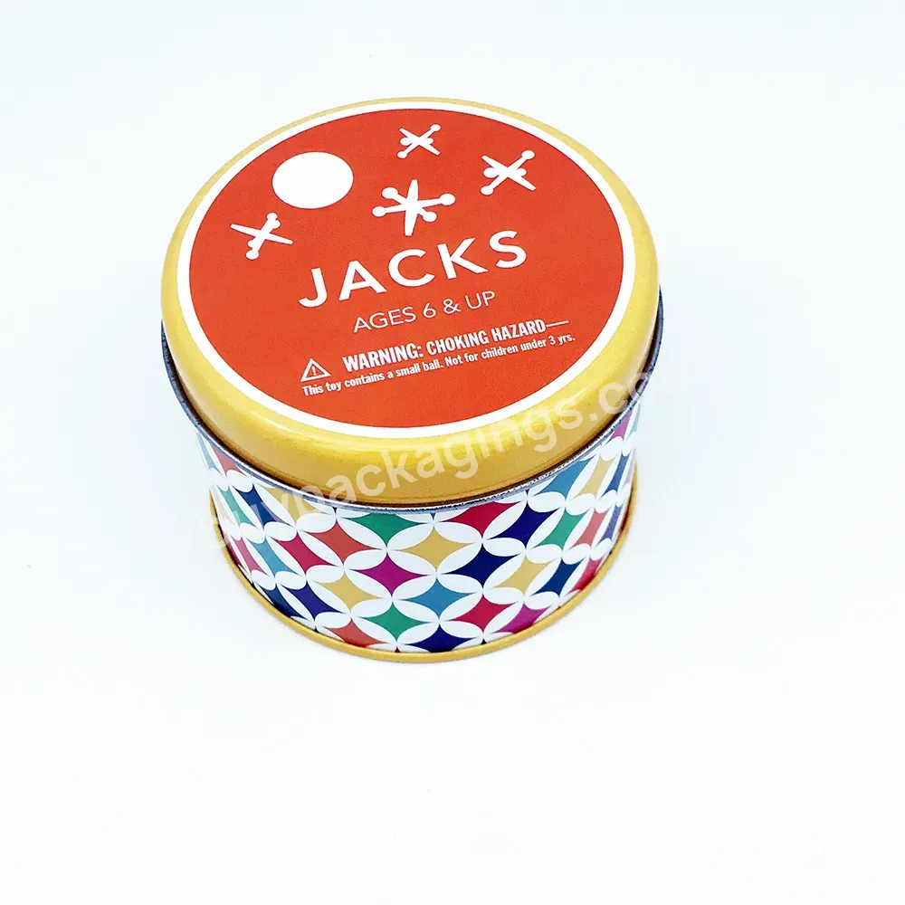 Custom Printing Round Jack And Ball Toy Packaging Small Tin Containers - Buy Tin Containers,Empty Tin Cans,Round Tins.