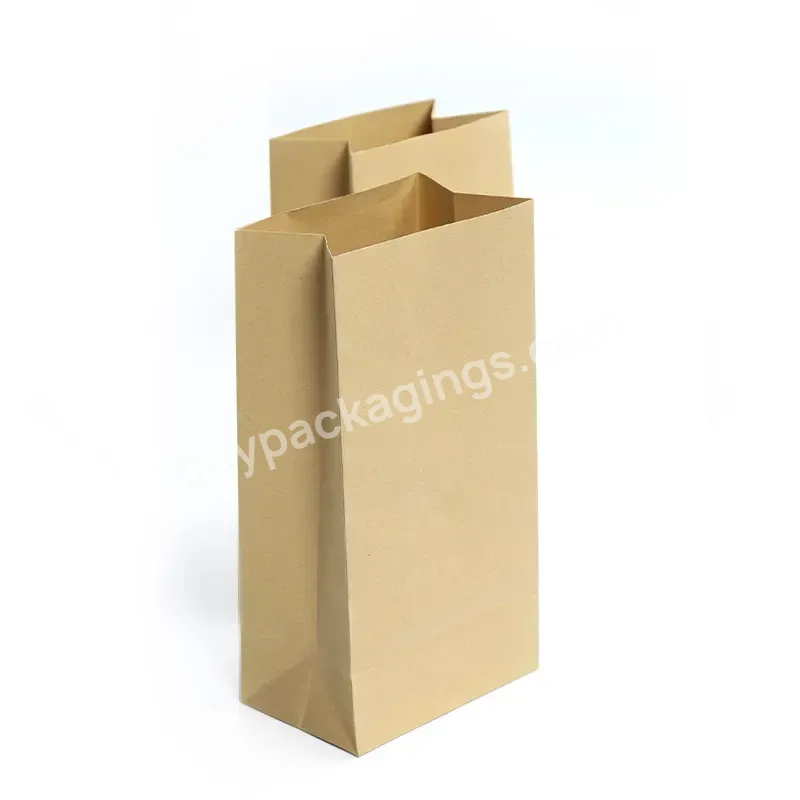 Custom Printing Simple Eco-friendly Kraft Paper Bag Brown Pouch Coffee/ Food Packaging Bag