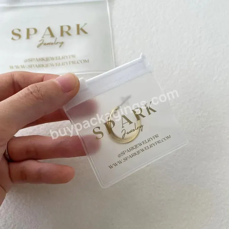 Custom Printing Small Ziplock Jewelry Plastic Earring Holders Clear Frosted Bag Zipper Plastic Bags