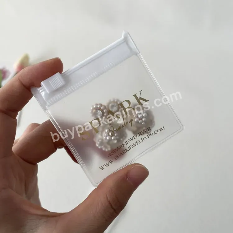Custom Printing Small Ziplock Jewelry Plastic Earring Holders Clear Frosted Bag Zipper Plastic Bags