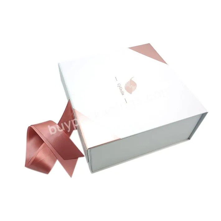 Custom Printing Square Cake Gift Packaging Box Collapsible Mini Cupcake Box With Ribbon