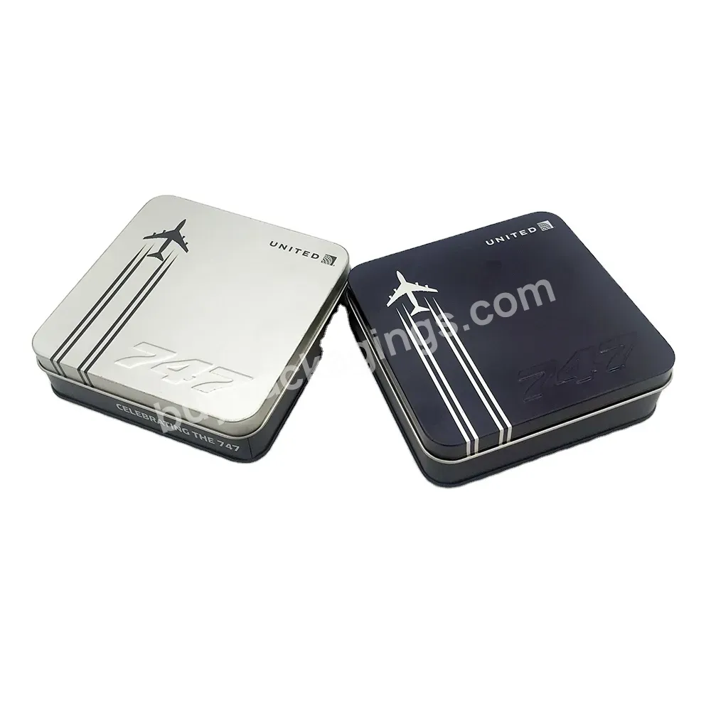 Custom Printing Square Wallet Packaging Empty Metal Tin Cans