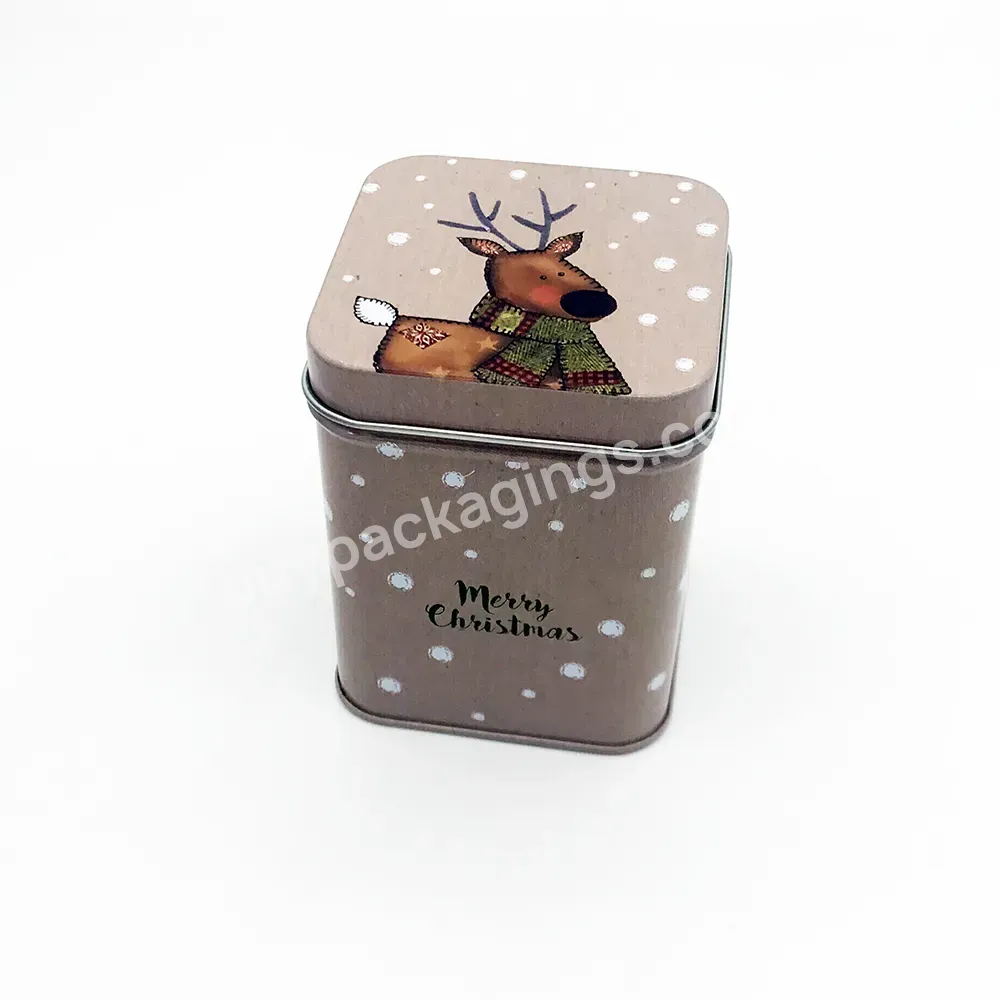 Custom Printing Square Xmas Empty Metal Tin Box