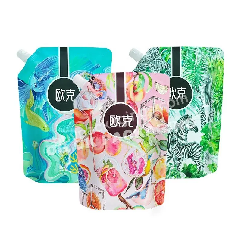 Custom Printing Stand Up Pouch Plastic Portable Foldable Water Bag 4 Liters 4l Spout Pouch Self-supporting Spray Pocket