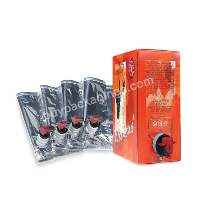 Custom Printing Vino/wine/juice Bag In Box Bib 3l 10l 20 Liter Coffee Milk Water Aseptic Bag In Box Beverage Dispenser