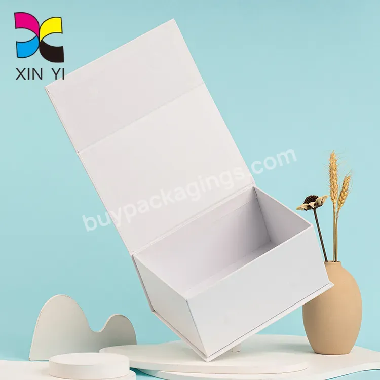 Custom Printing White Clothing Box Packaging For Magnetic Paper Foldable Gift Box