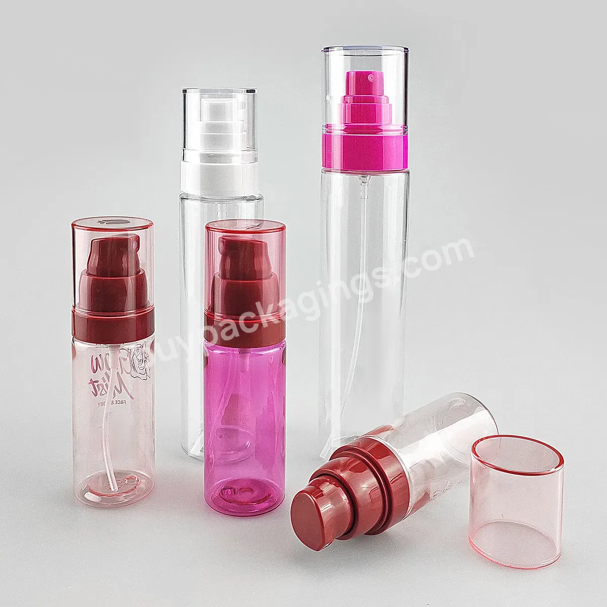 Custom Prints Wholesale Plastic Bottle Glossy/matte Pink Color Cosmetic Bottle For Mist Spray Bottles Containers And Packaging