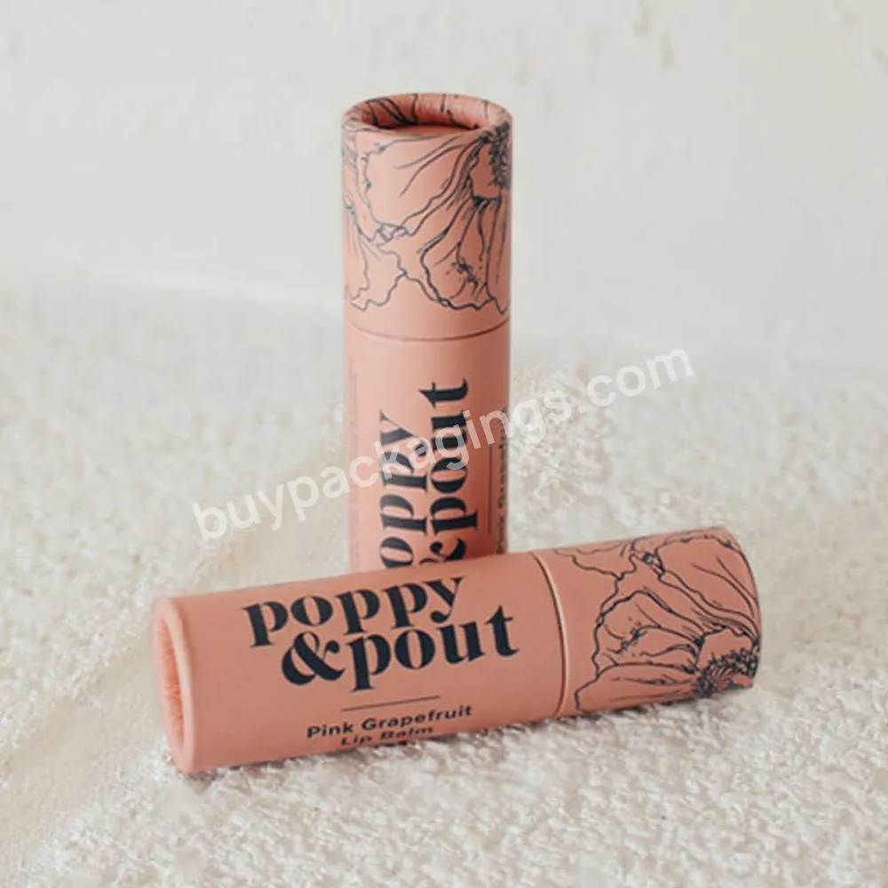 Custom Private label 0.5oz kraft push up paper cylinder package lip balm tube