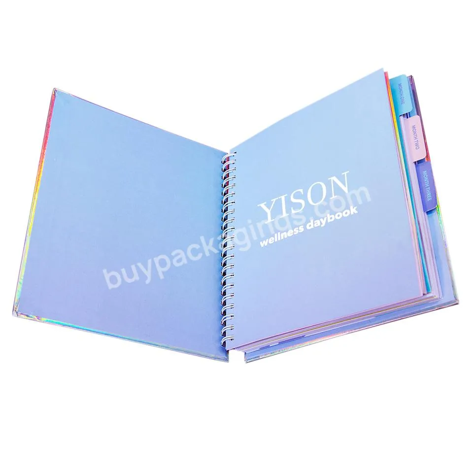 Custom Private Label Glitter Holographic Journal Planner Dividers Undated Diary Planner Notebook