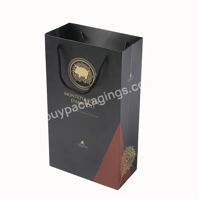 Custom Private Logo Printed Black Personalized Luxury Shopping Tote Gift Paper Bags For Shoes And Clothing