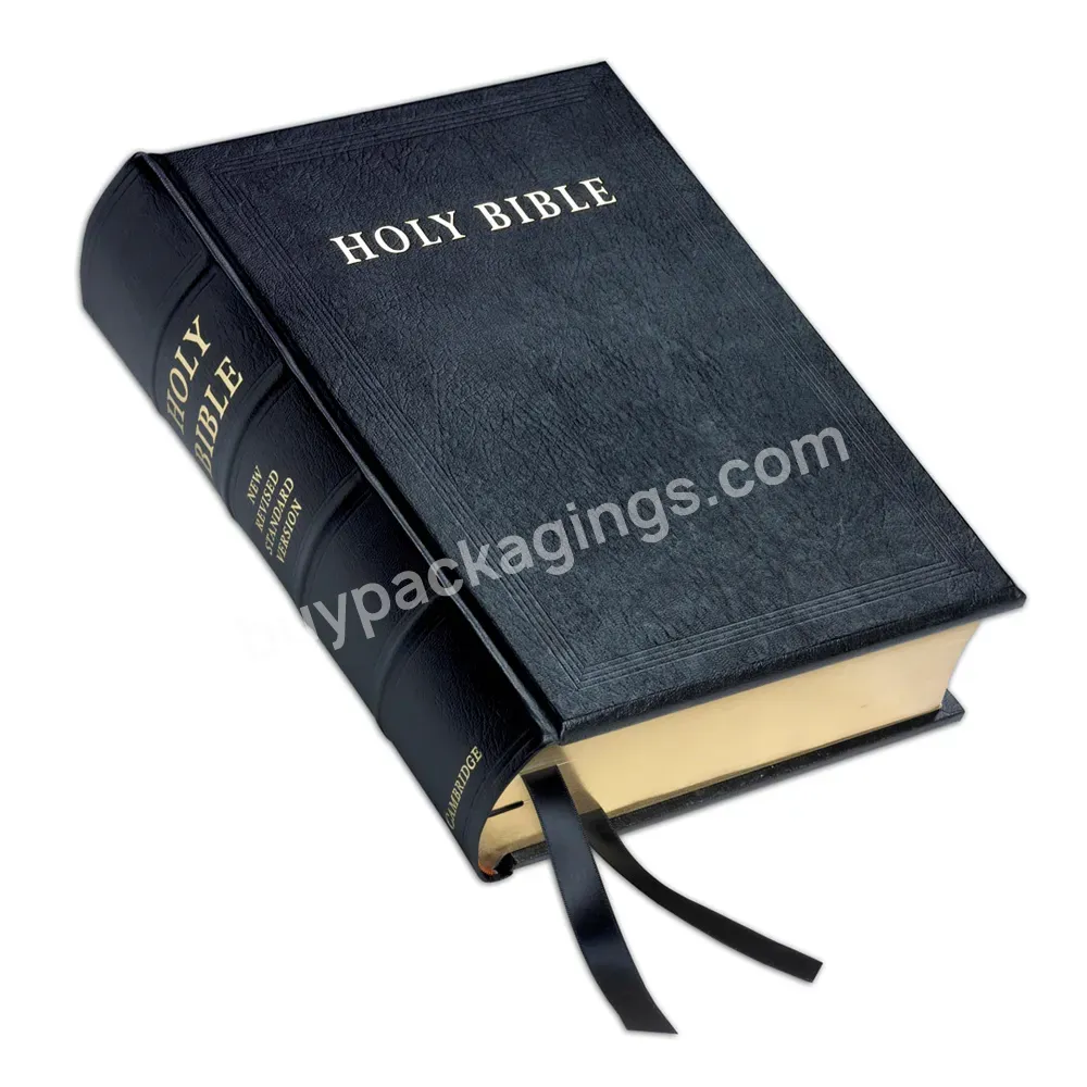 Custom Pu Hardcover Printing For Holy Bible Christian With Ribbon Mark