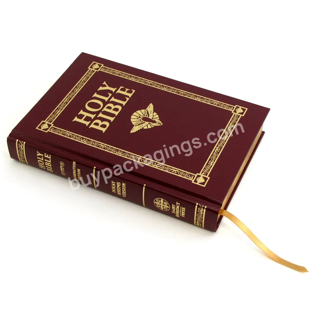 Custom Pu Hardcover Printing For Holy Bible Christian With Ribbon Mark