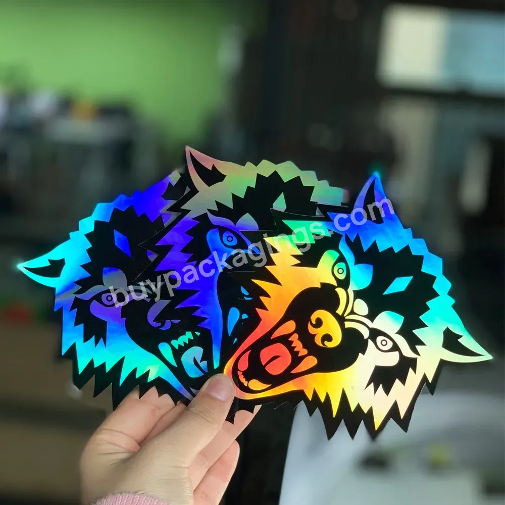 Custom Rainbow Laser Holographic Sticker Logo Sticker