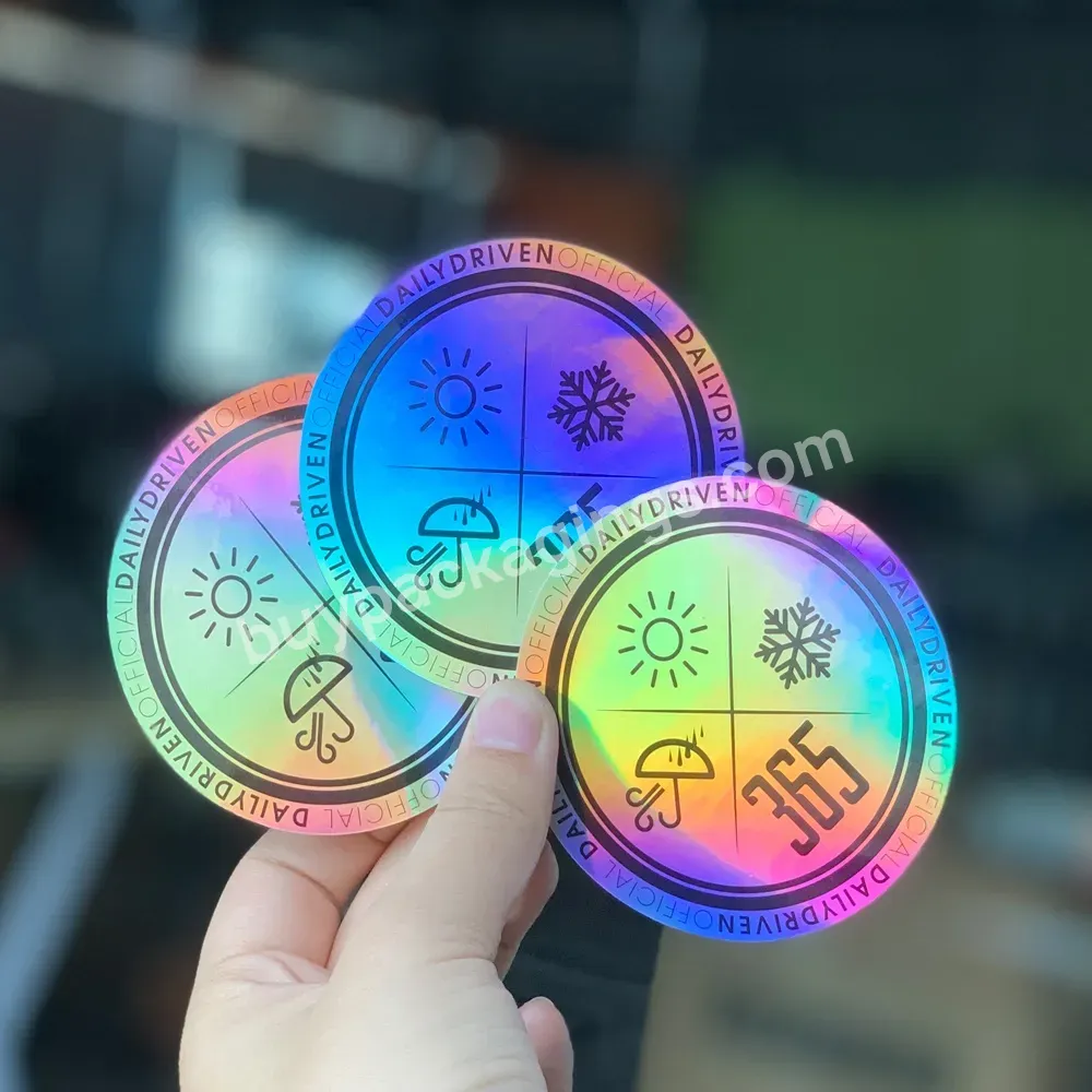 Custom Rainbow Laser Holographic Sticker Logo Sticker