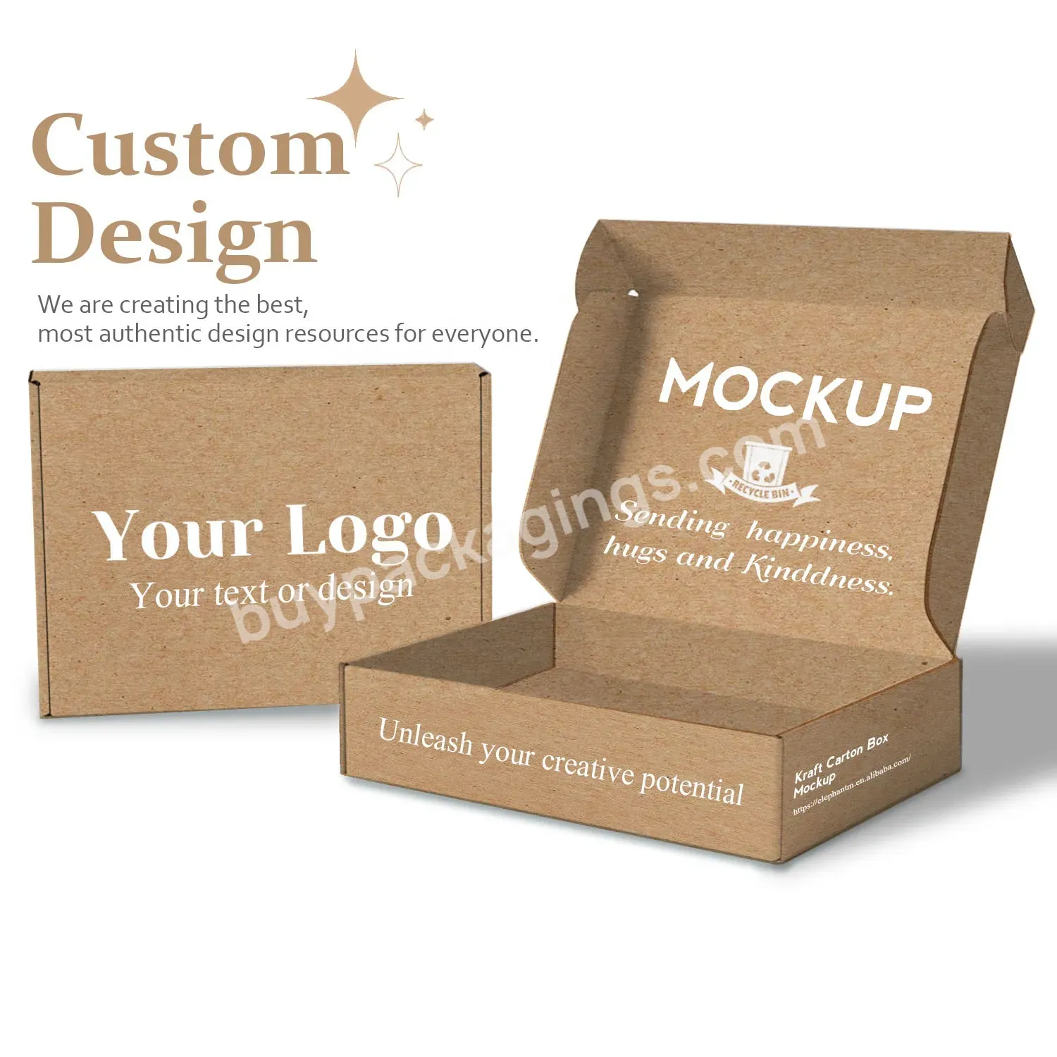 Custom Recoverable Printing Logo Corrugated Packaging Cardboard Mail Shipping Mailer Box