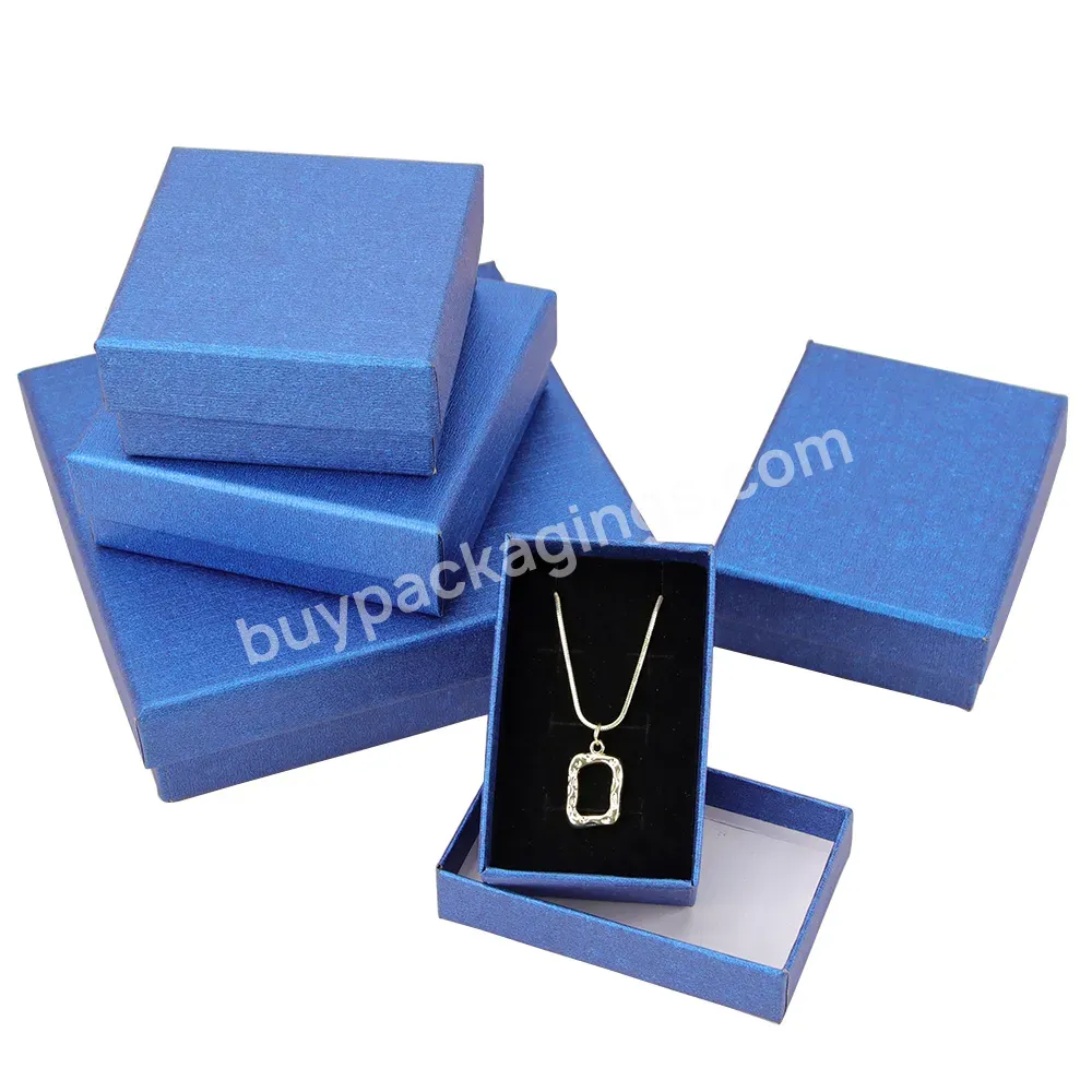Custom Rectangular Sponge Lined Black Leather White Paper Gift Boxes Earring Necklace Jewelry Gift Box Jewelry Package Carton