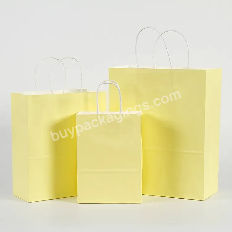 Custom Recyclable Customized Biodegradable Shopping Food Handle Takeaway Takeout Kraft Paper Bag With Your Own Logo Printed