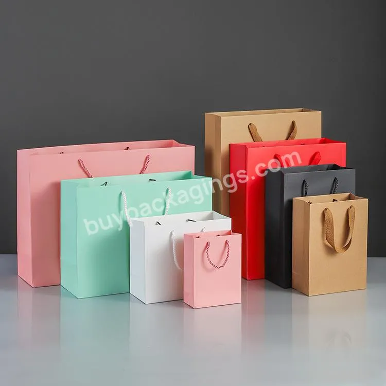Custom Recyclable Printed Kraft Paper Bag For Shopping handle Soft Drinks Packaging Custom Color Available Kraft Paper Bags