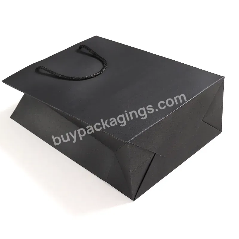Custom Recycled Kraft Black Printed Clothing Gift Retail Shopping Luxury Paper Tote Bag