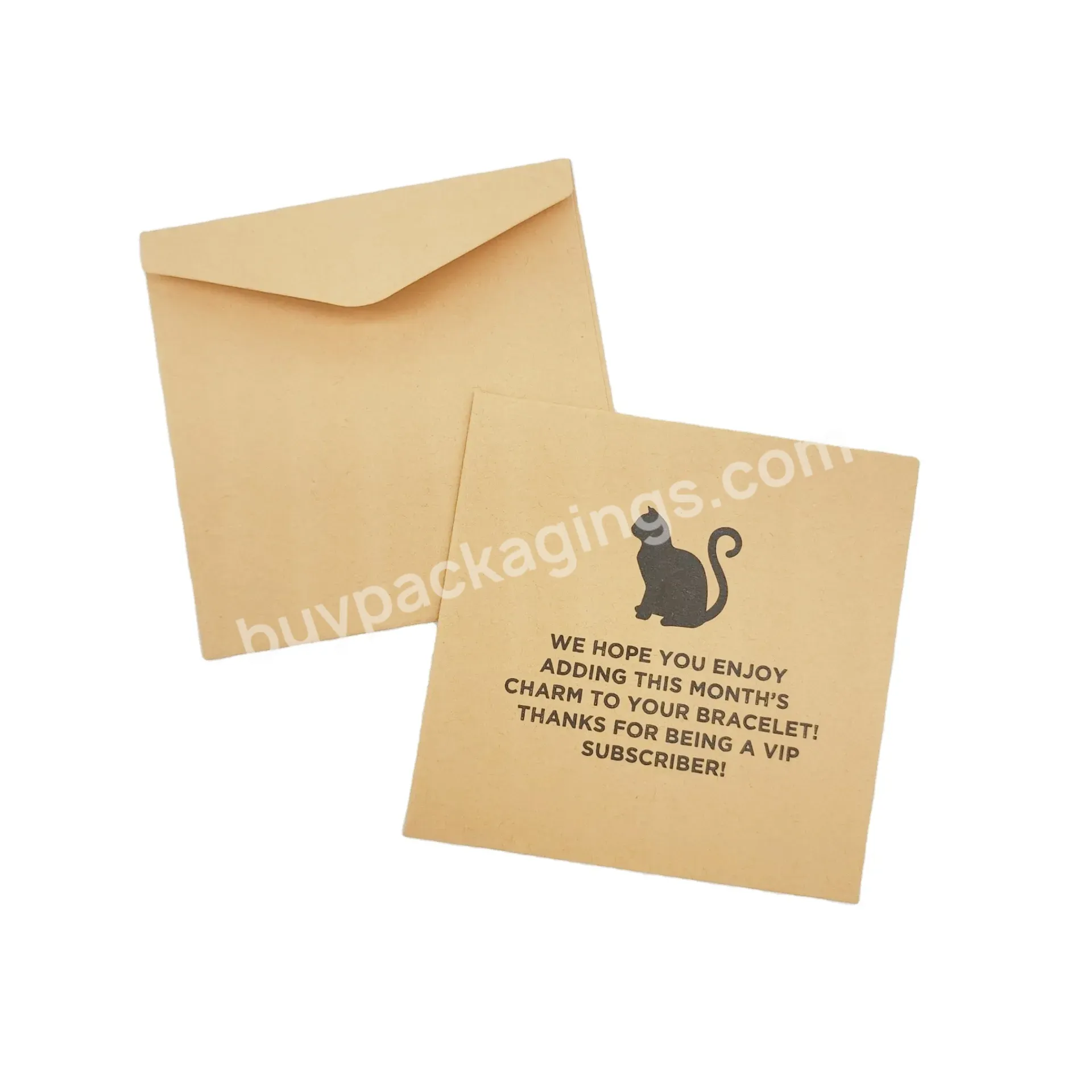 Custom Recycled Mini Kraft Paper Square Envelope With Your Own Logo