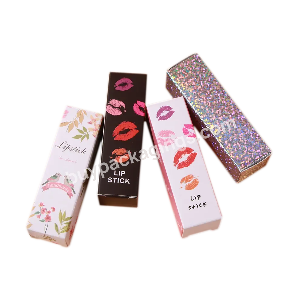 Custom Recycled Paper Logo Printing Lip Gloss Tube Cosmetic Boxes Packaging