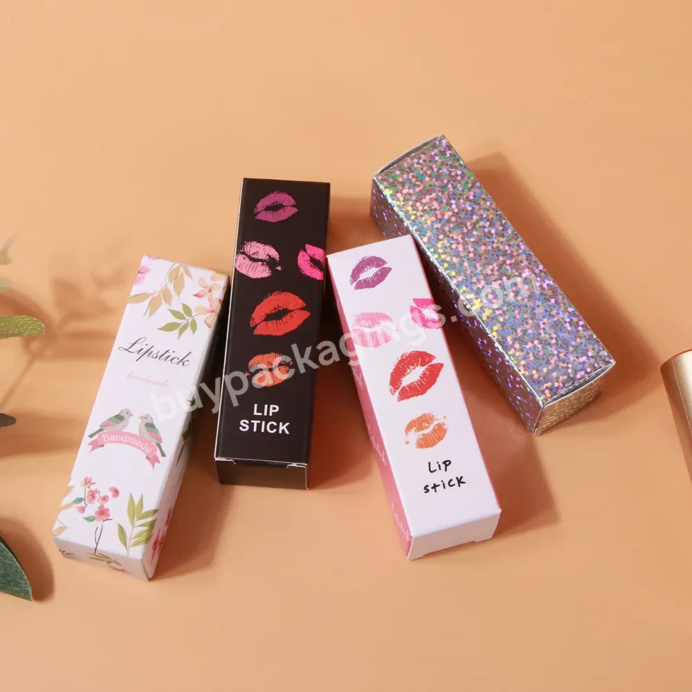 Custom Recycled Paper Logo Printing Lip Gloss Tube Cosmetic Boxes Packaging