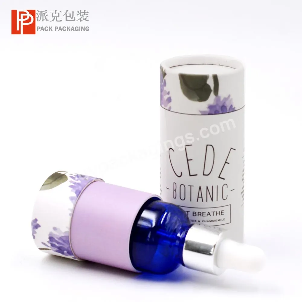 custom recycled paper packaging cardboard tube for cosmetic glass dropper bottle