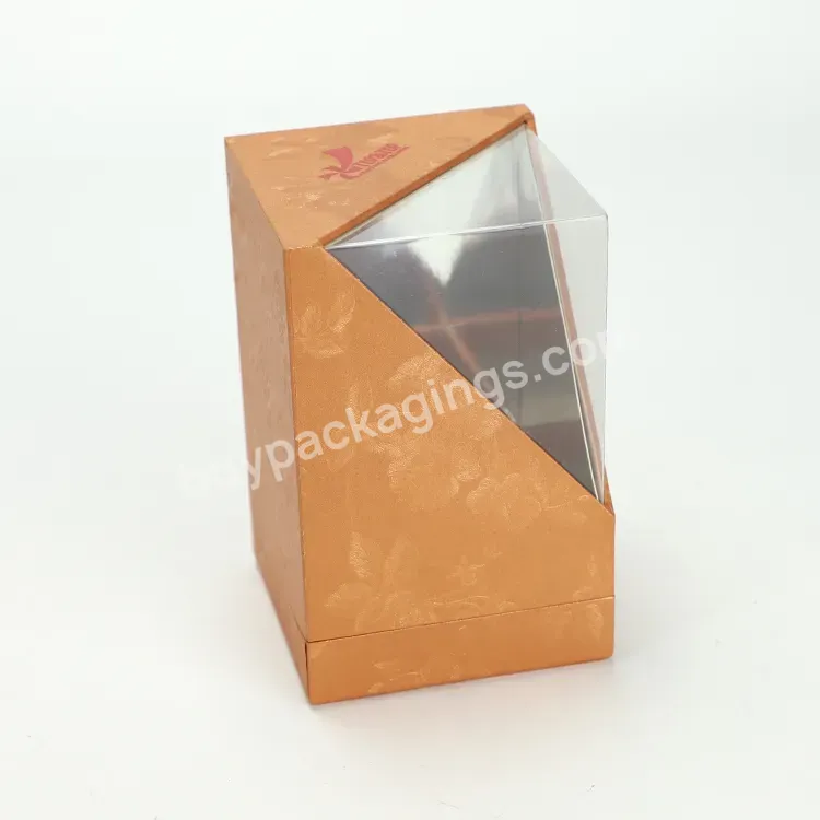 Custom Recycled Rigid Square Candle Packaging Paper Cardboard Gift Box With Clear Window