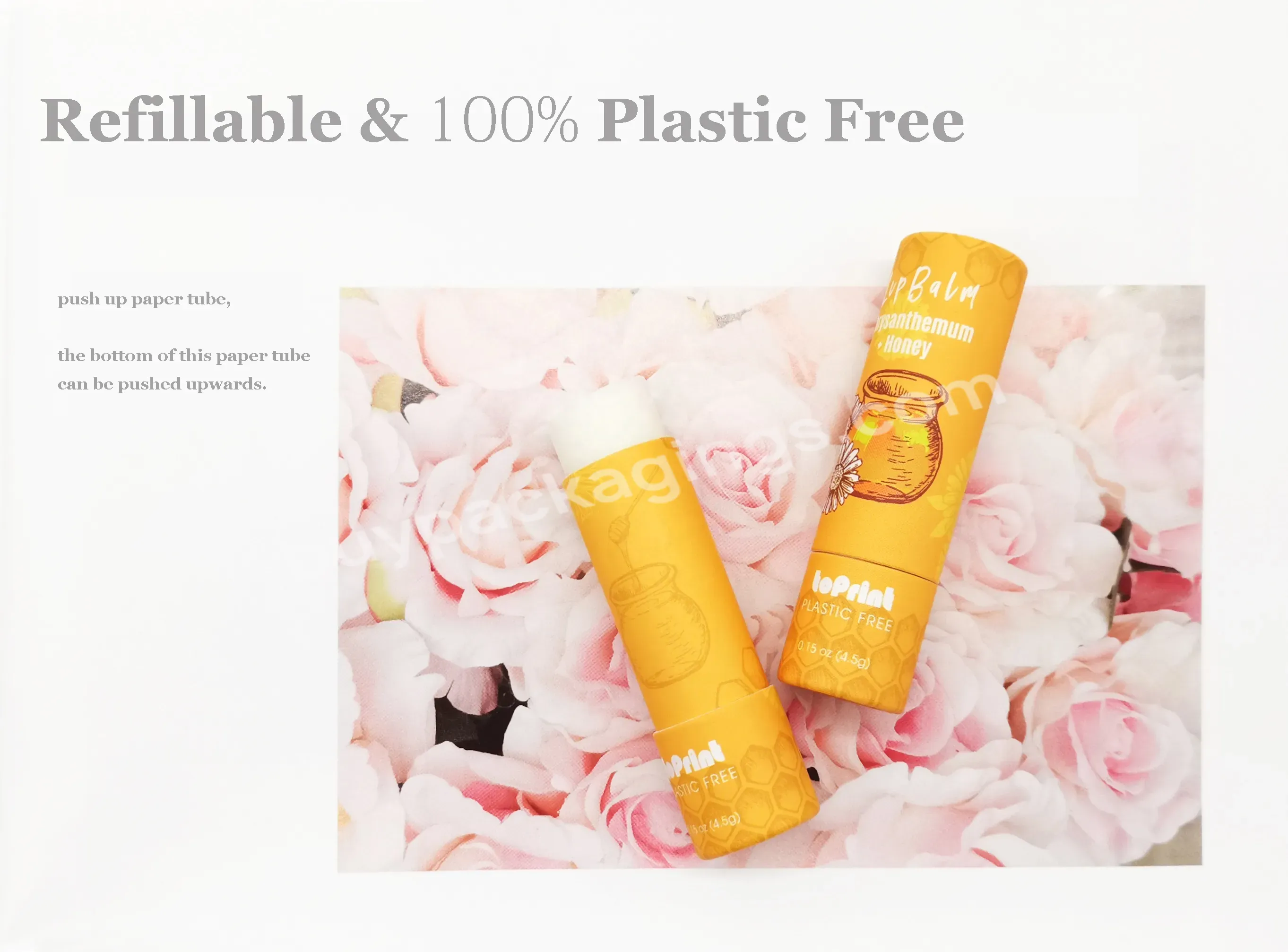 Custom Recycled Round Push Up Kraft Paper Tubes For Deodorant Stick Lip Balm Packaging