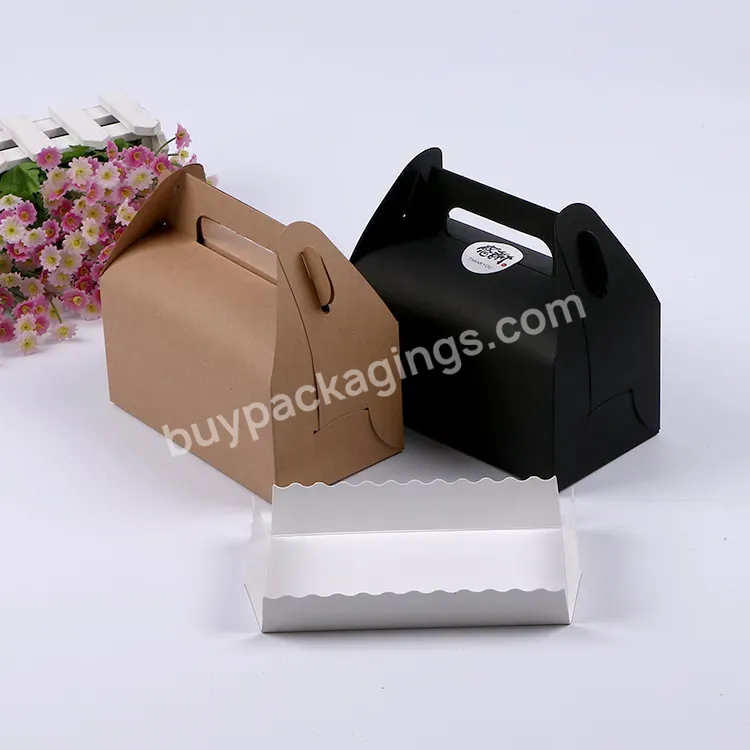 Custom Recycled Surprise Foldable Sweet Transparent Cup Food Bento Product Cardboard Paper Packages Cake Boxes With Handle