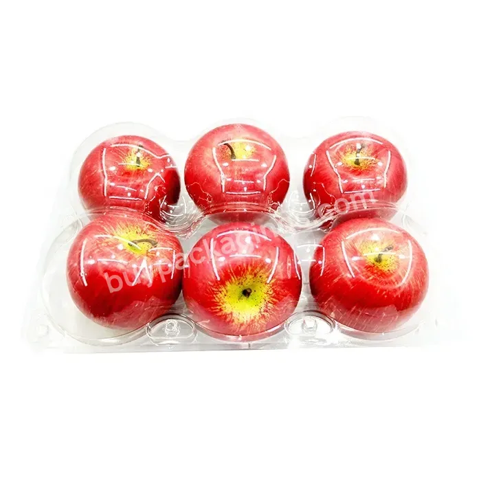 Custom Recycled Transparent Pet Plastic Disposable 8 Apples Packaging Clamshell Box