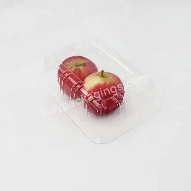 Custom Recycled Transparent Pet Plastic Disposable 8 Apples Packaging Clamshell Box