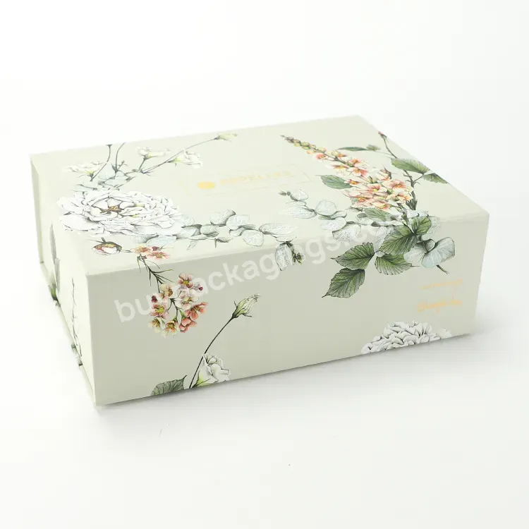 Custom Red Closure Box Design Folding Paper Perfume Magnetic Gift Box With Ribbon