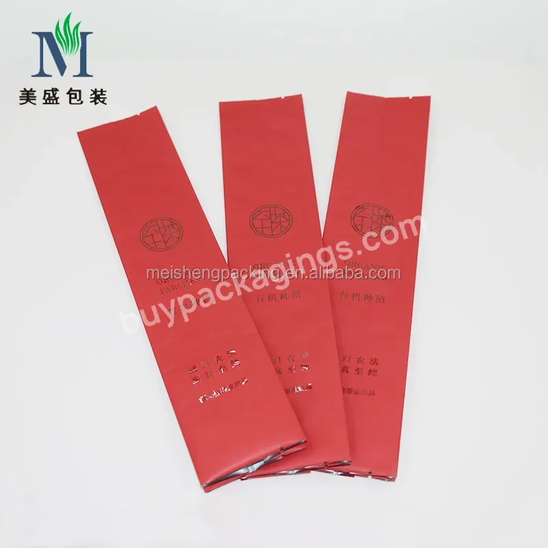 Custom Red Side Gusset Tea Bag Aluminum Foil Inside Plastic Bags Heat Seal Packaging Mylar Bags Moisturizing Proof Eco-friendly