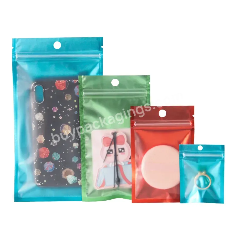 Custom Resealable Airtight Bags Frosted Clear Front Mylar Foil Zipper Lock Pouch For Zip Reclosable Lock Bags Heat Seal Pouches