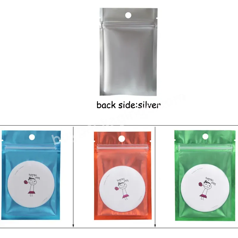 Custom Resealable Airtight Bags Frosted Clear Front Mylar Foil Zipper Lock Pouch For Zip Reclosable Lock Bags Heat Seal Pouches