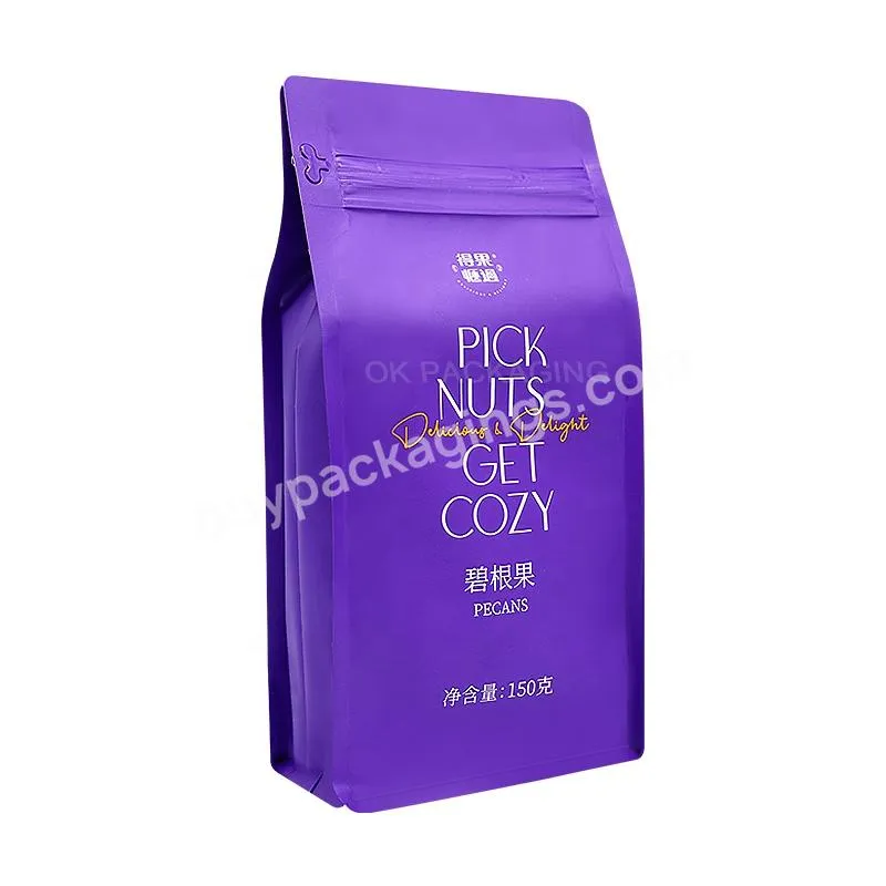 Custom Resealable Food Packaging Bag Dried Fruit Flat Bottom Bags Aluminium Foil Stand Up Zipper Coffee Bags