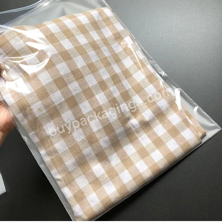 Custom Resealable Plastic Bags Frosted Clear Poly Plastic Bag With Zip Lock For Garment