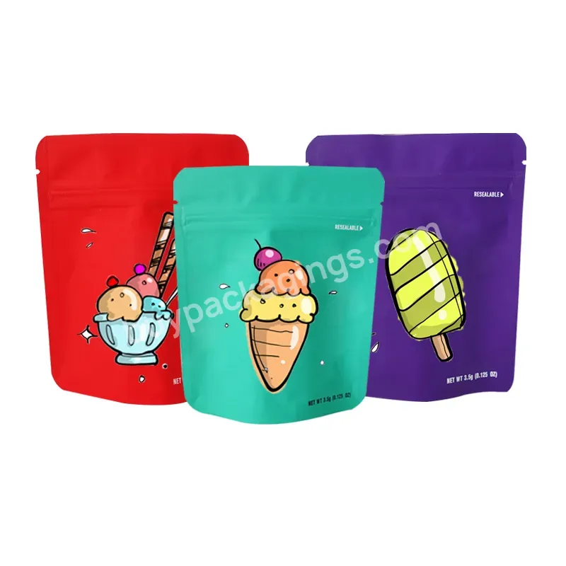 Custom Resealable Plastic Food Seal Packaging Foil Pouch 3.5g 7g 14g Zipper Smell Proof Cookie Mylar Bag With Logo